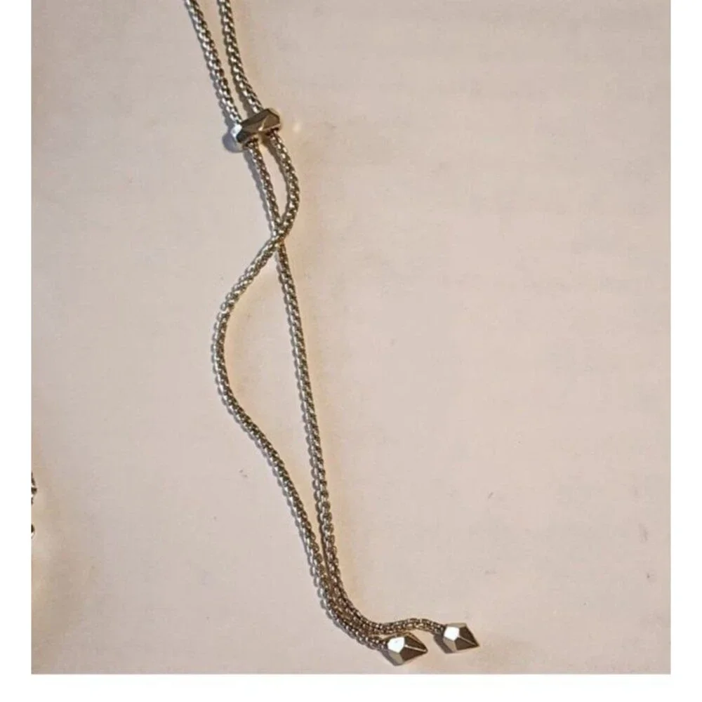 Kendra Scott Olivia marron jade  STONE  Gold Long Pendant NecklACE